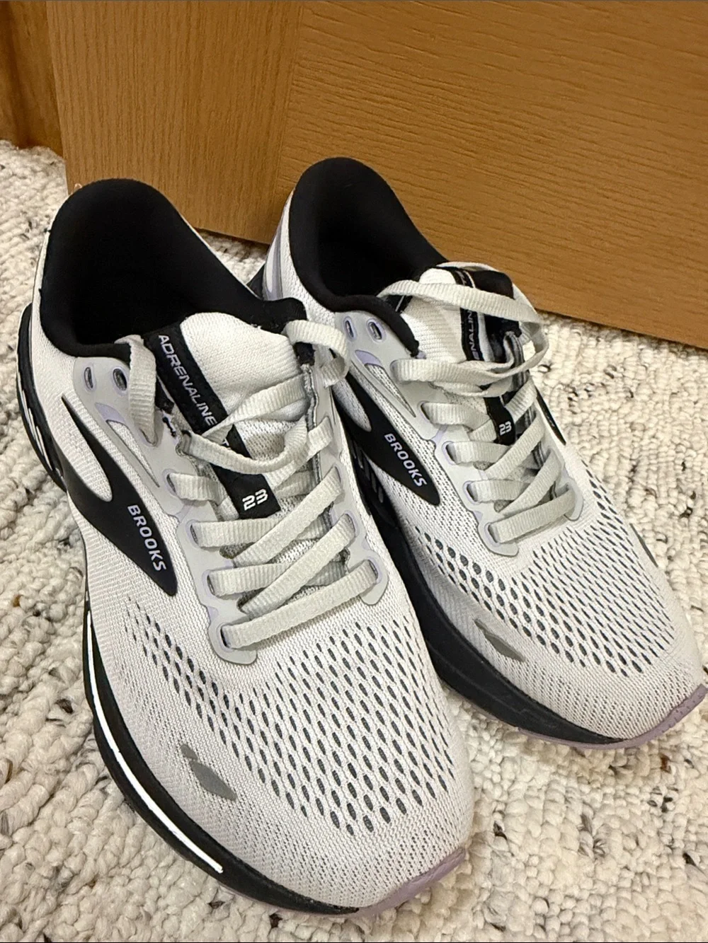 Brooks Adrenaline Running Shoes White with Black Accents